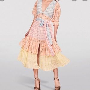 LoveShackFancy Midi Tiered Ollie Patchwork Dress Size 10